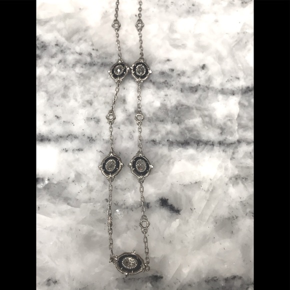 Judith Ripka necklace with oval stations - Picture 3 of 6